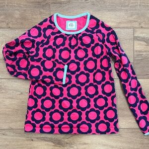 Mini Boden Pink Floral  Long Sleeve Top 11-12